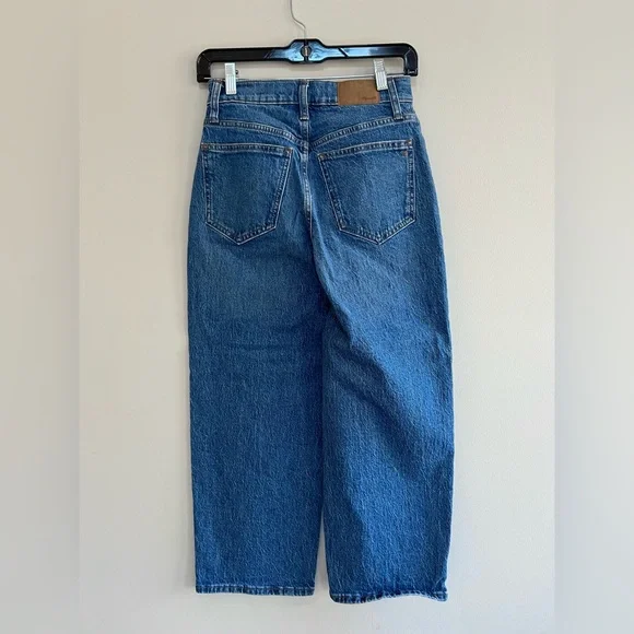 Madewell The Petite Perfect Vintage Wide-Leg Crop Jean, Bright Medium Blue, 24P - Picture 4 of 11